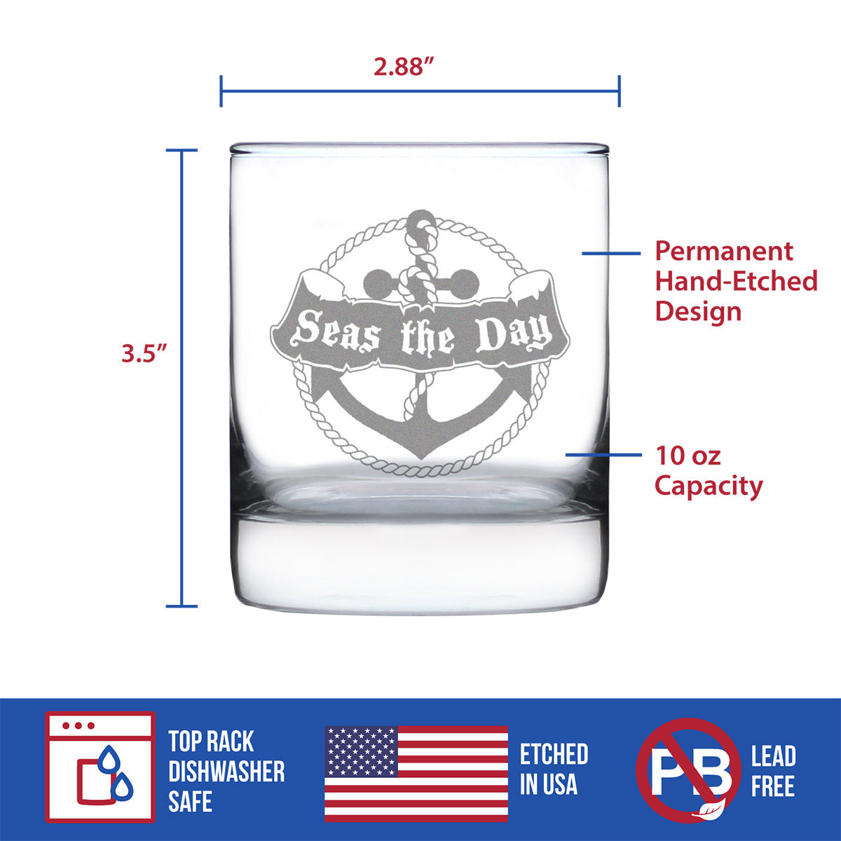 Seas the Day - 10 Ounce Rocks Glass