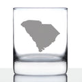 South Carolina State Outline Whiskey Rocks Glass - State Themed Drinking Decor and Gifts for South Carolinian Women & Men - 10.25 Oz Whisky Tumbler Glasses