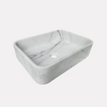 Turkish Handcrafted White Calacatta Marble Rectangular Vessel Sink Polished 12x18x6