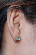 Raw Gemstone Stud Earrings Pair