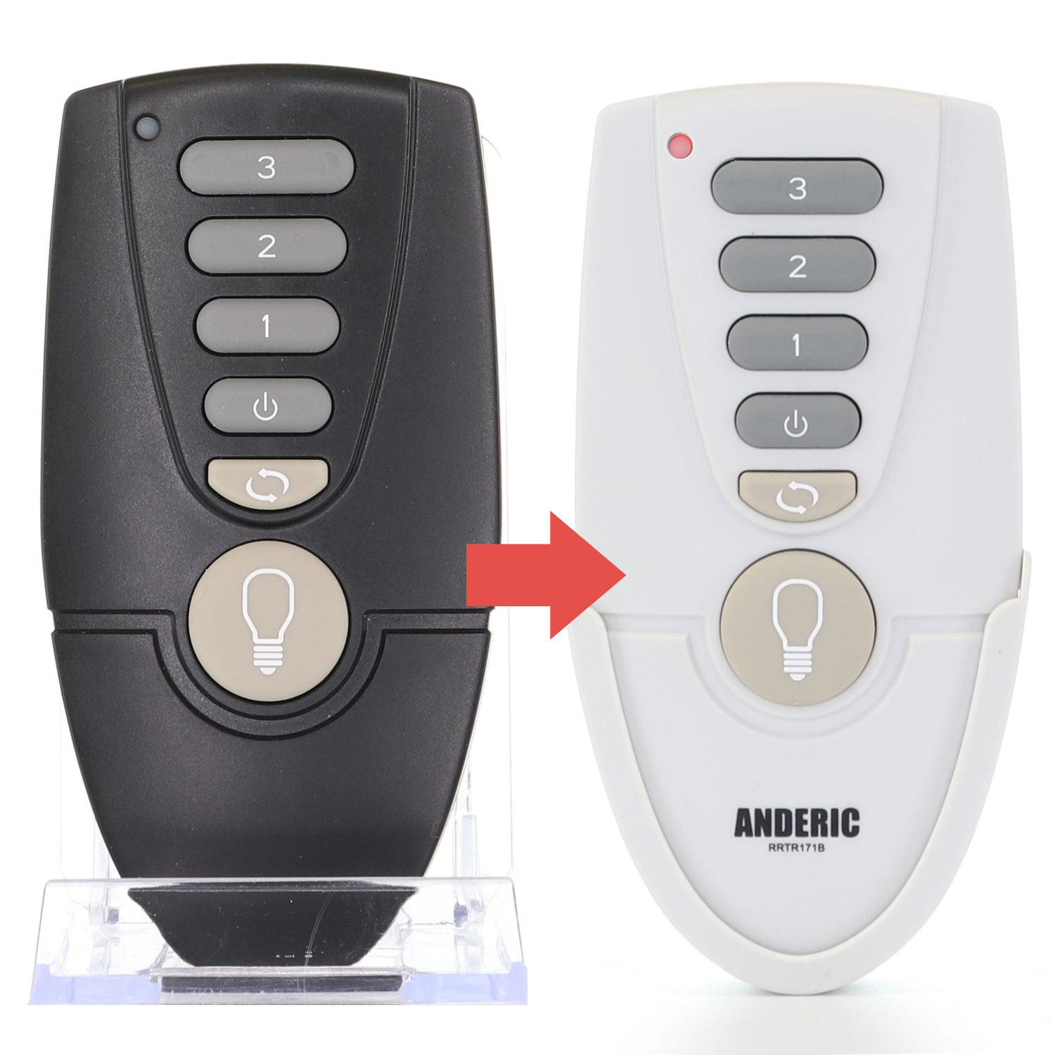 Anderic RRTR171B Replacement Ceiling Fan Remote Control for TR171B, KUJCE10205 - White