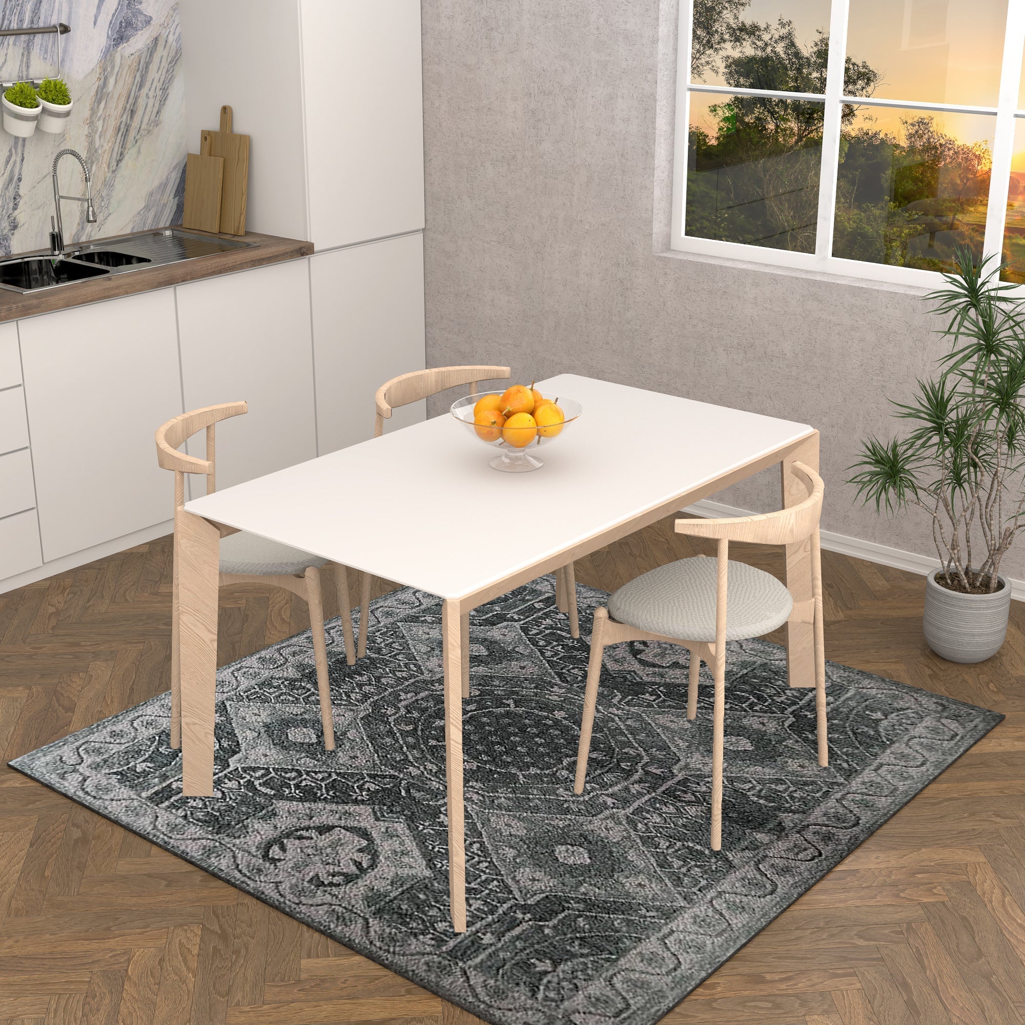 Premium Hand-Tufted Rug Made of 100% Wool - Castilo - 6X6 Feet