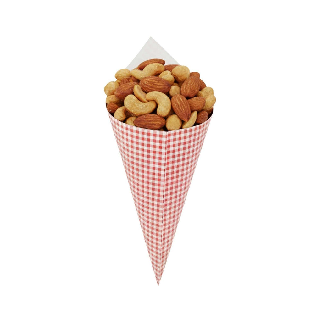 Cone Tek Picnic Print Paper Food Cone - 9 1/2" x 4 1/2" - 100 count box