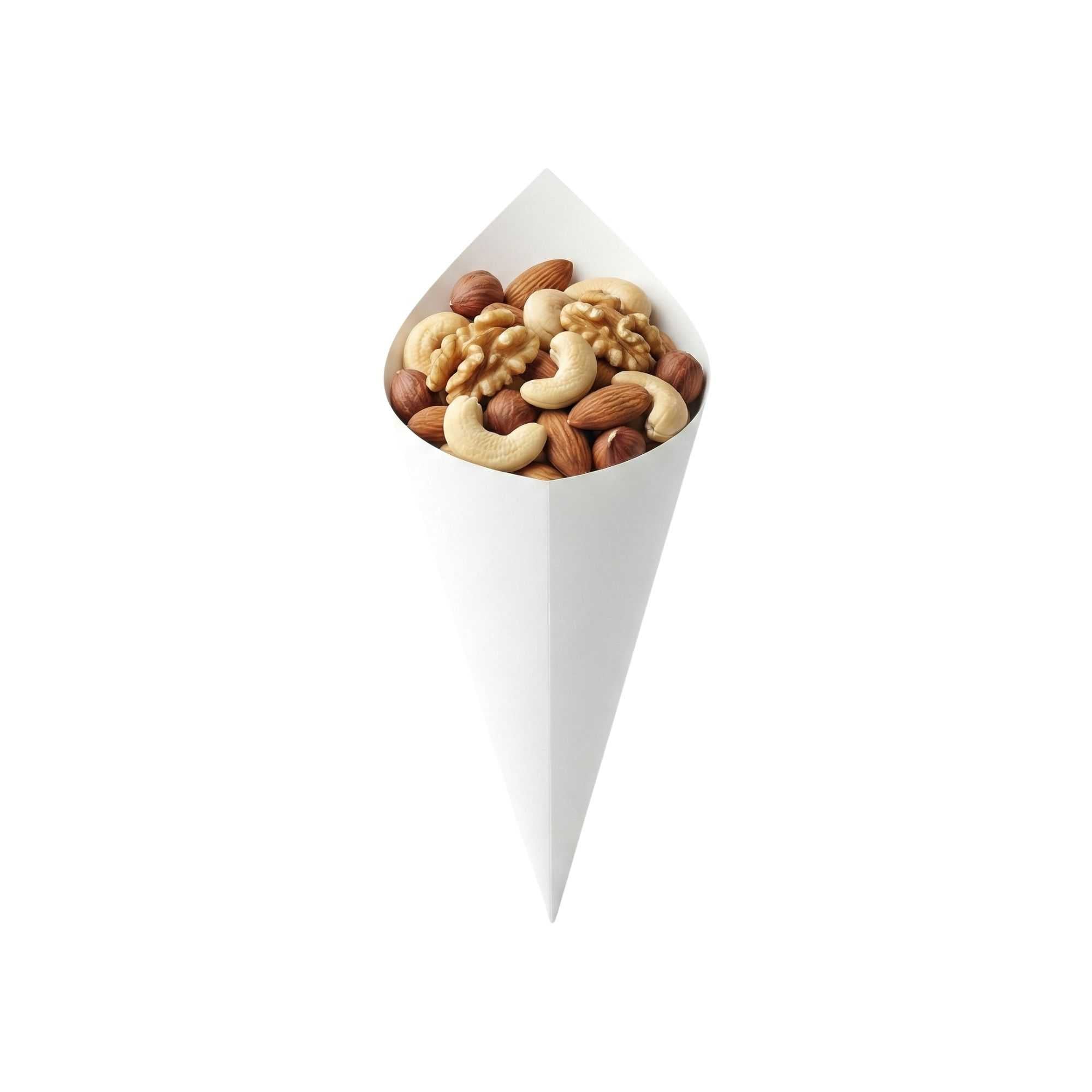 Cone Tek White Paper Food Cone - 11 1/2" x 5 1/2" - 100 count box