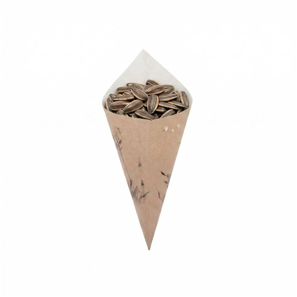 Cone Tek Bamboo Print Paper Food Cone - 11 1/2" x 5 1/2" - 100 count box