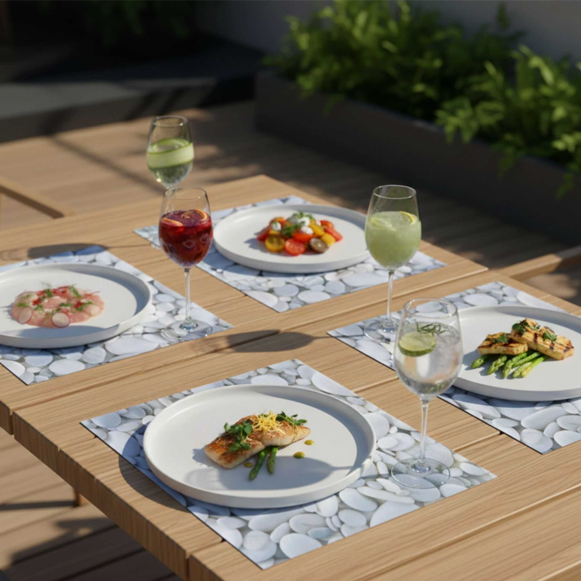 Chef 101 Rectangle River Stone Paper Placemat - Semi-Disposable, 10 Uses - 11 3/4" x 15 3/4" - 12 count box