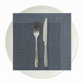 Luxenap Square Black Paper Napkin - Air Laid, with White Threads - 15 3/4" x 15 3/4" - 25 count box
