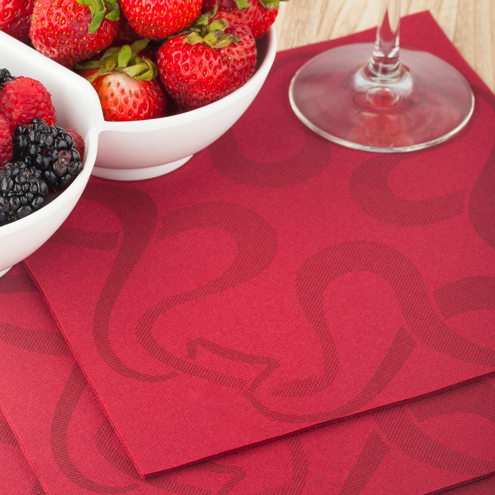 Luxenap Square Vintage Bordeaux Paper Napkin - Air Laid - 15 3/4" x 15 3/4" - 25 count box