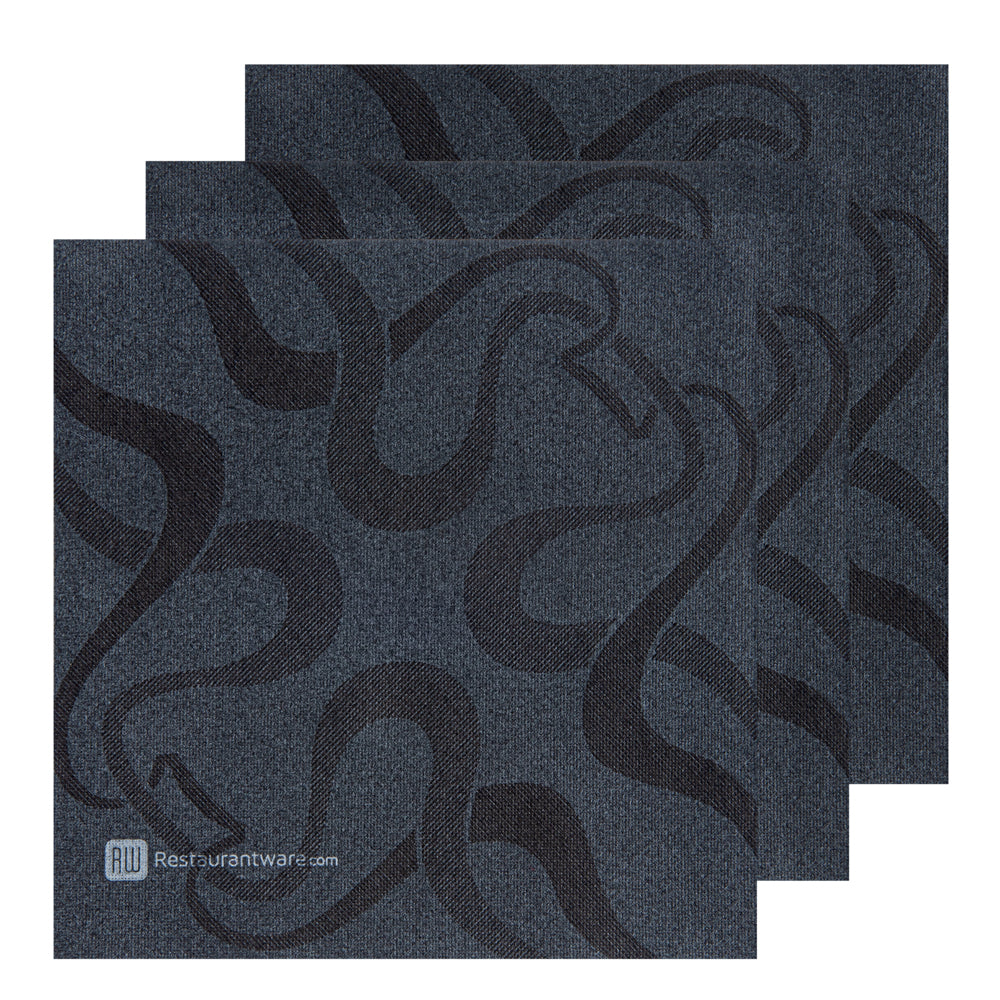 Luxenap Square Vintage Black Paper Napkin - Air Laid - 15 3/4" x 15 3/4" - 25 count box