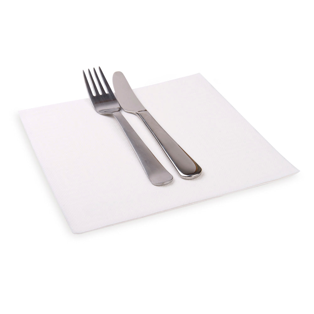 Luxenap Square Greco White Paper Napkin - Air Laid - 15 3/4" x 15 3/4" - 25 count box