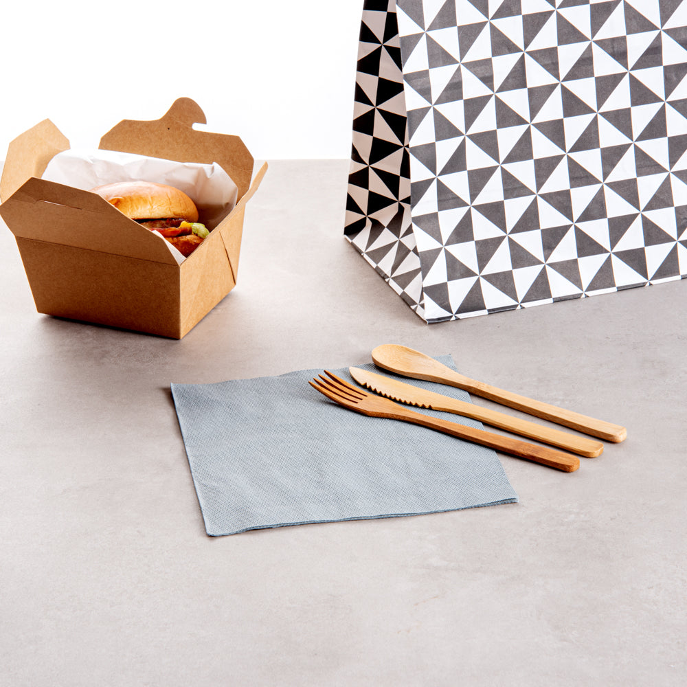 Luxenap Square Gray Paper Napkin - Micropoint, 2-Ply - 15 1/2" x 15 1/4" - 50 count box