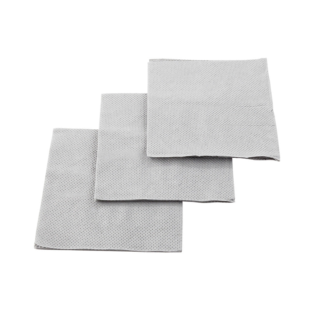 Luxenap Square Gray Paper Cocktail Napkin - Micropoint, 2-Ply - 7 3/4" x 7 3/4" - 100 count box
