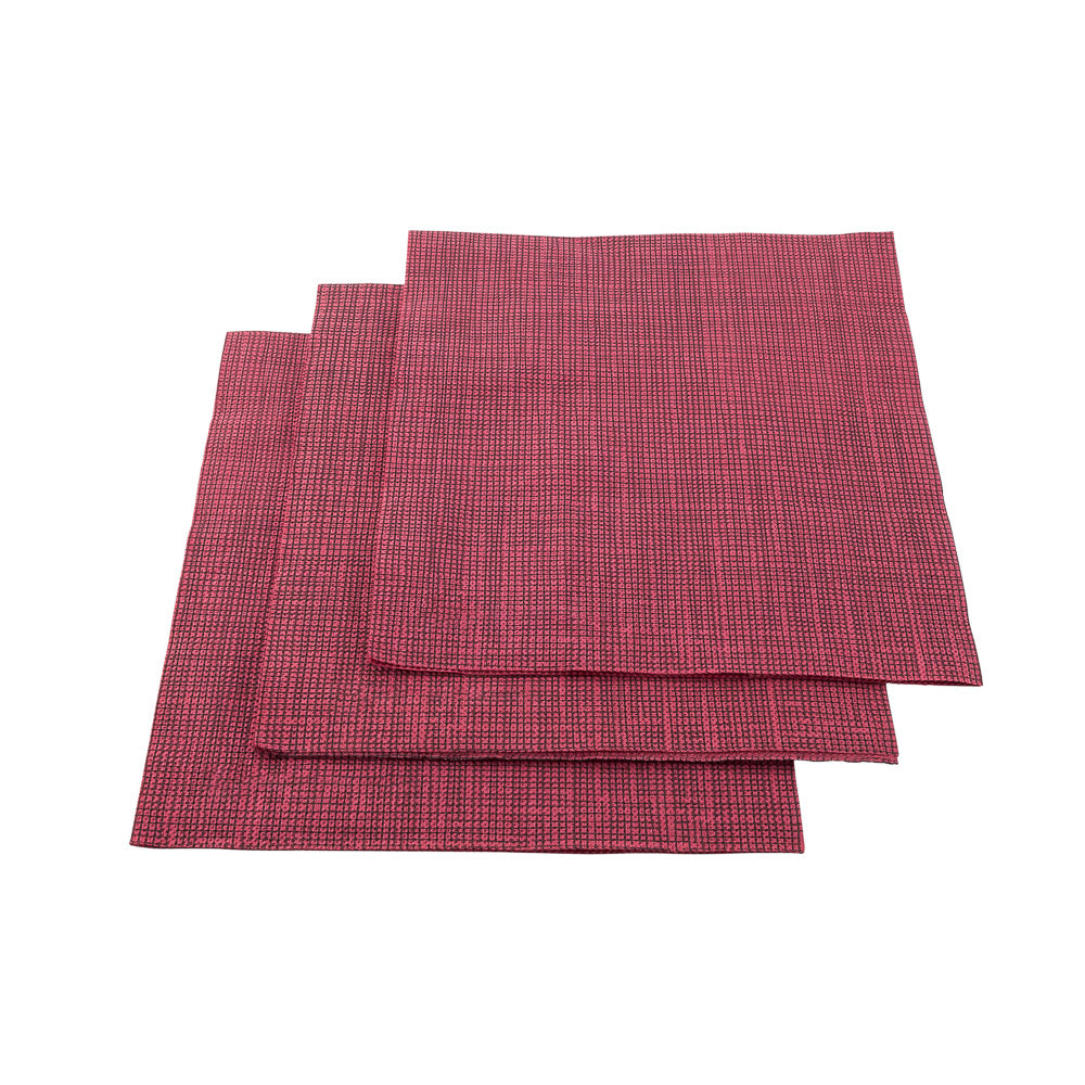 Luxenap Square Bordeaux Paper Napkin - Micropoint, 2-Ply, with Black Threads - 15 1/2" x 15 1/4" - 50 count box
