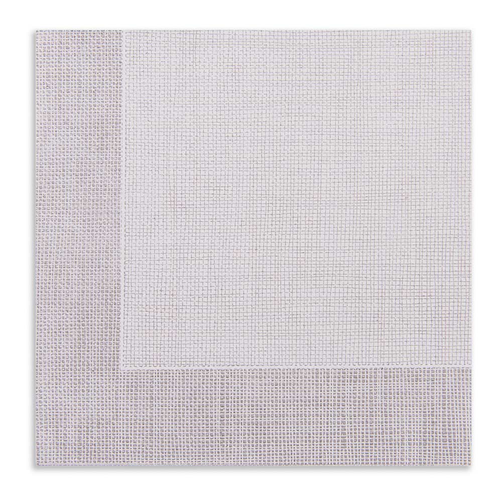 Luxenap Square White Paper Napkin - Air Laid, with Gray Threads - 15 3/4" x 15 3/4" - 600 count box