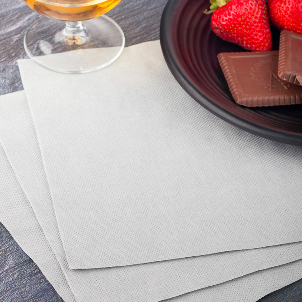 Luxenap Square Gray Paper Napkin - Micropoint, 2-Ply - 15 1/2" x 15 1/4" - 1800 count box