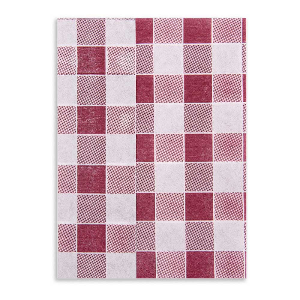 Luxenap Rectangle Bordeaux Paper Napkin - Picnic Print, 1-Ply - 7" x 13 1/2" - 100 count box