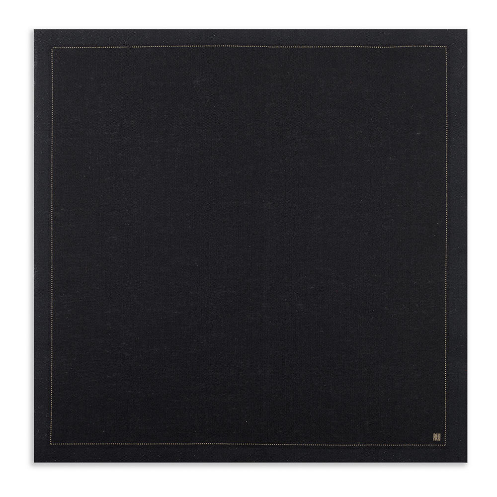 Luxenap Square Black Cotton Napkin - Organic, Disposable - 8 3/4" x 8 3/4" - 50 count box