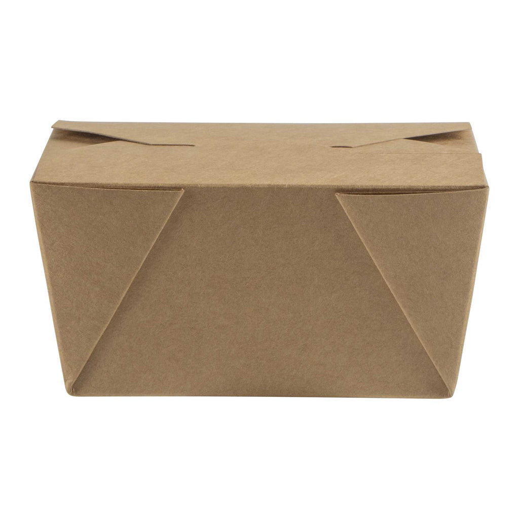 Bio Tek 30 oz Rectangle Kraft Paper #1 Bio Box Take Out Container - 5" x 4" x 2 1/2" - 50 count box