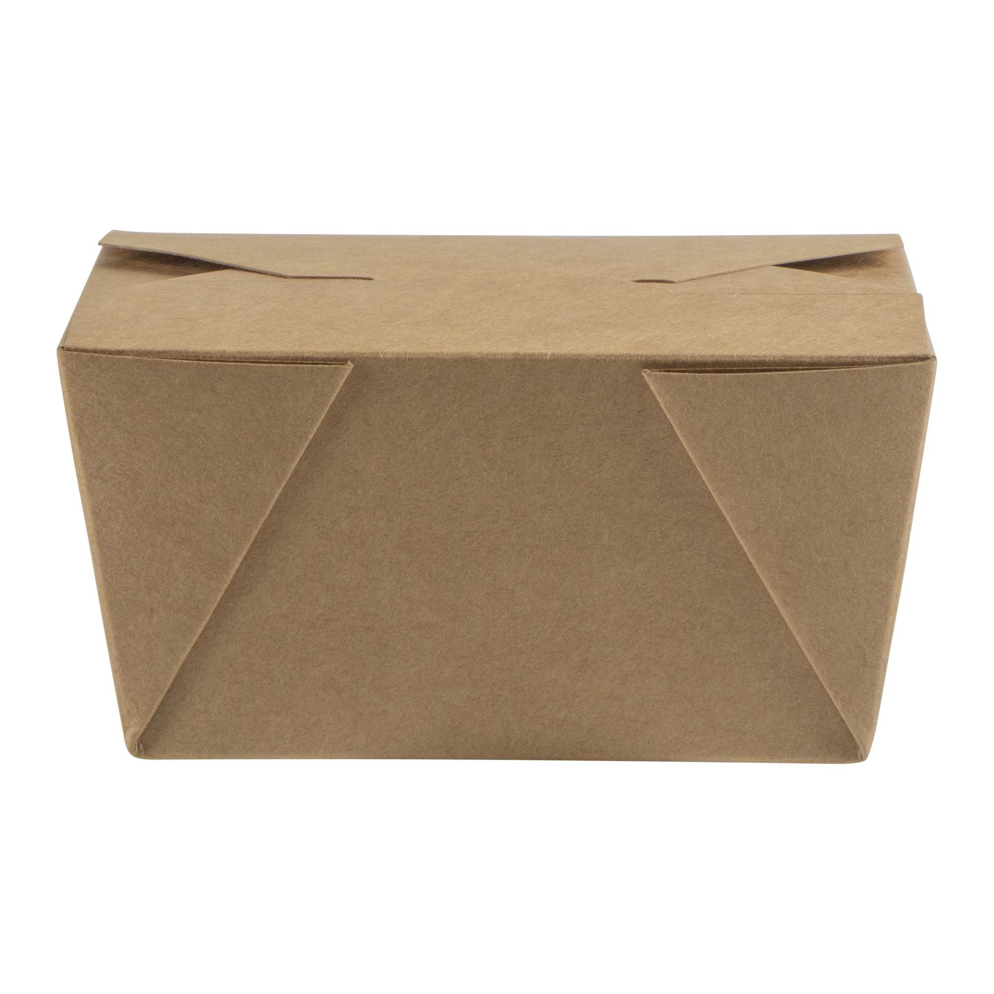 Bio Tek 30 oz Rectangle Kraft Paper #1 Bio Box Take Out Container - 5" x 4" x 2 1/2" - 200 count box