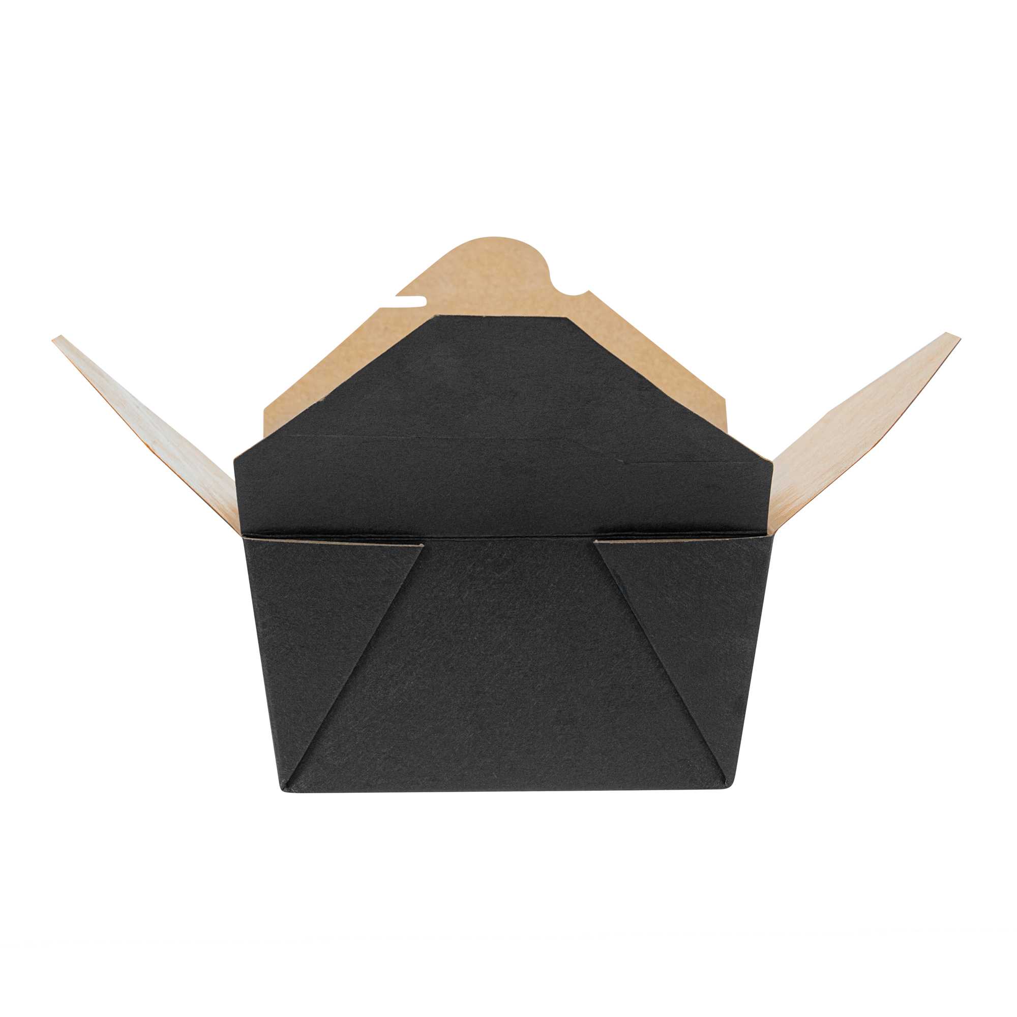 Bio Tek 30 oz Rectangle Black Paper #1 Bio Box Take Out Container - 5" x 4" x 2 1/2" - 50 count box