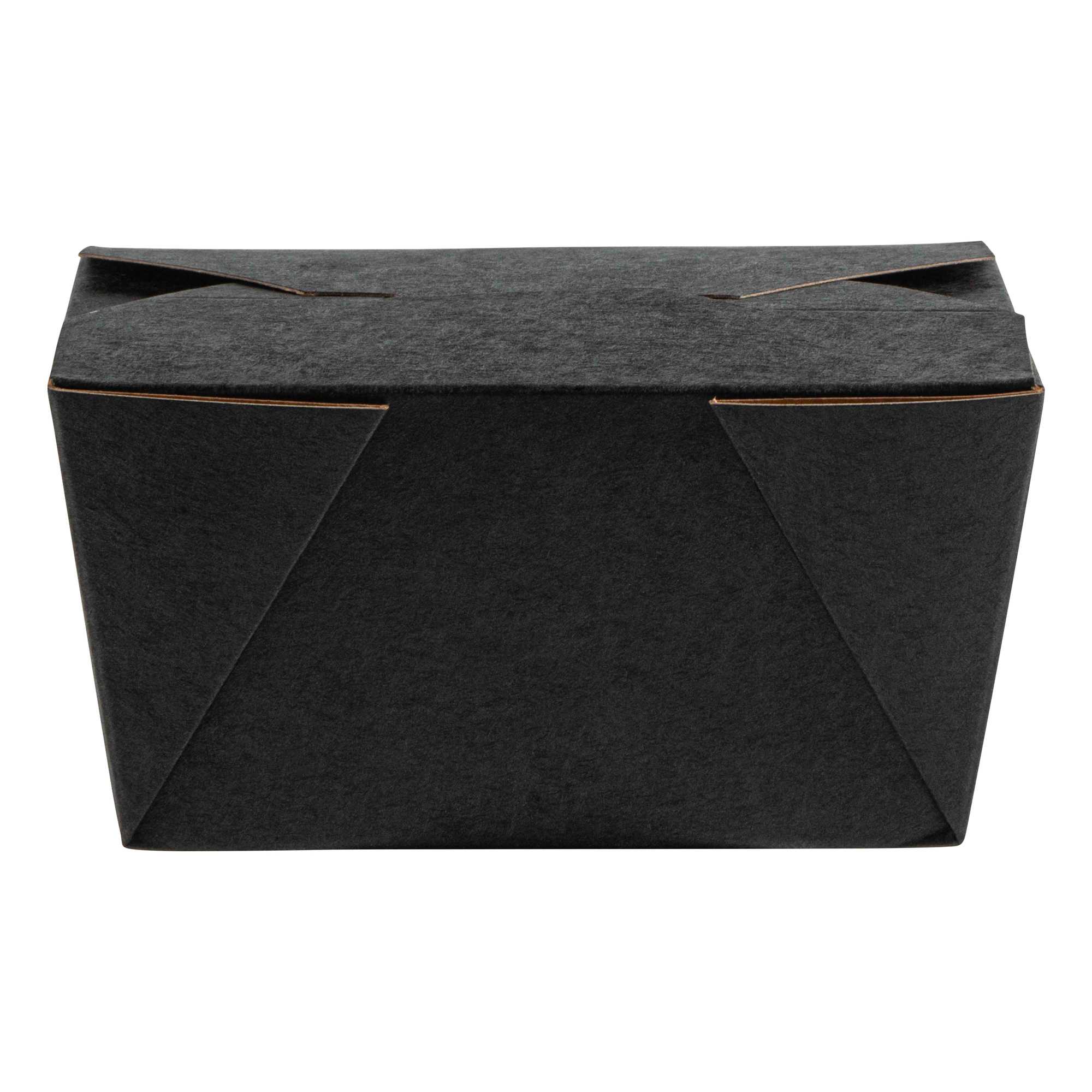 Bio Tek 30 oz Rectangle Black Paper #1 Bio Box Take Out Container - 5" x 4" x 2 1/2" - 50 count box
