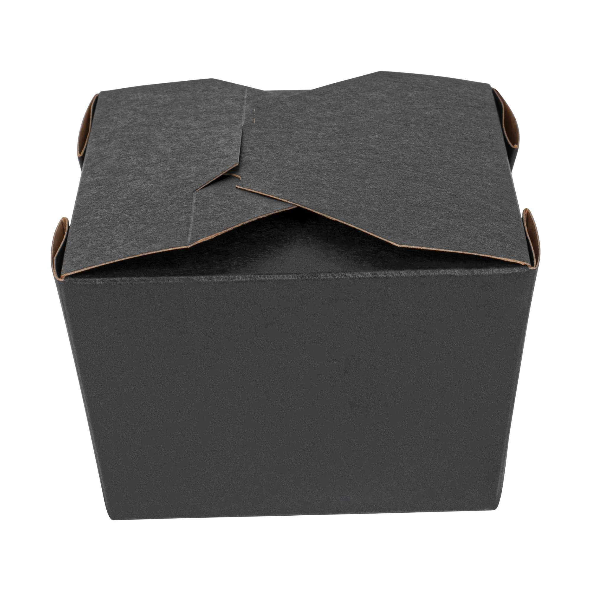 Bio Tek 30 oz Rectangle Black Paper #1 Bio Box Take Out Container - 5" x 4" x 2 1/2" - 50 count box