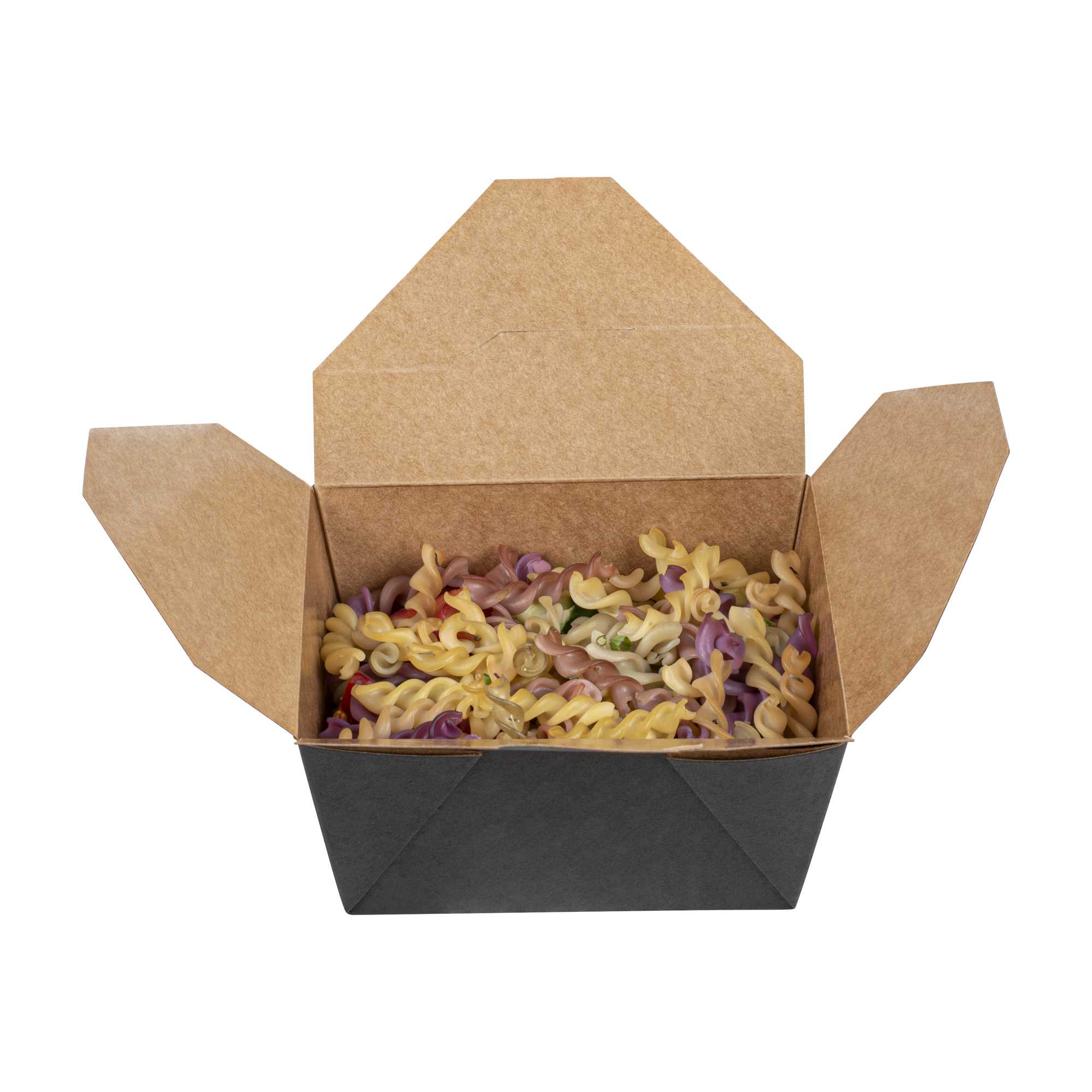 Bio Tek 30 oz Rectangle Black Paper #1 Bio Box Take Out Container - 5" x 4" x 2 1/2" - 200 count box