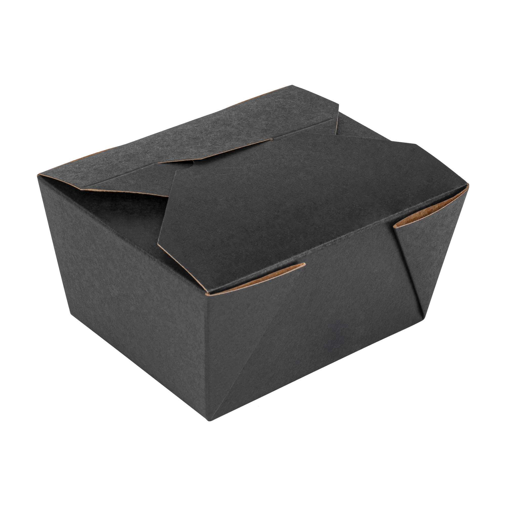 Bio Tek 30 oz Rectangle Black Paper #1 Bio Box Take Out Container - 5" x 4" x 2 1/2" - 200 count box