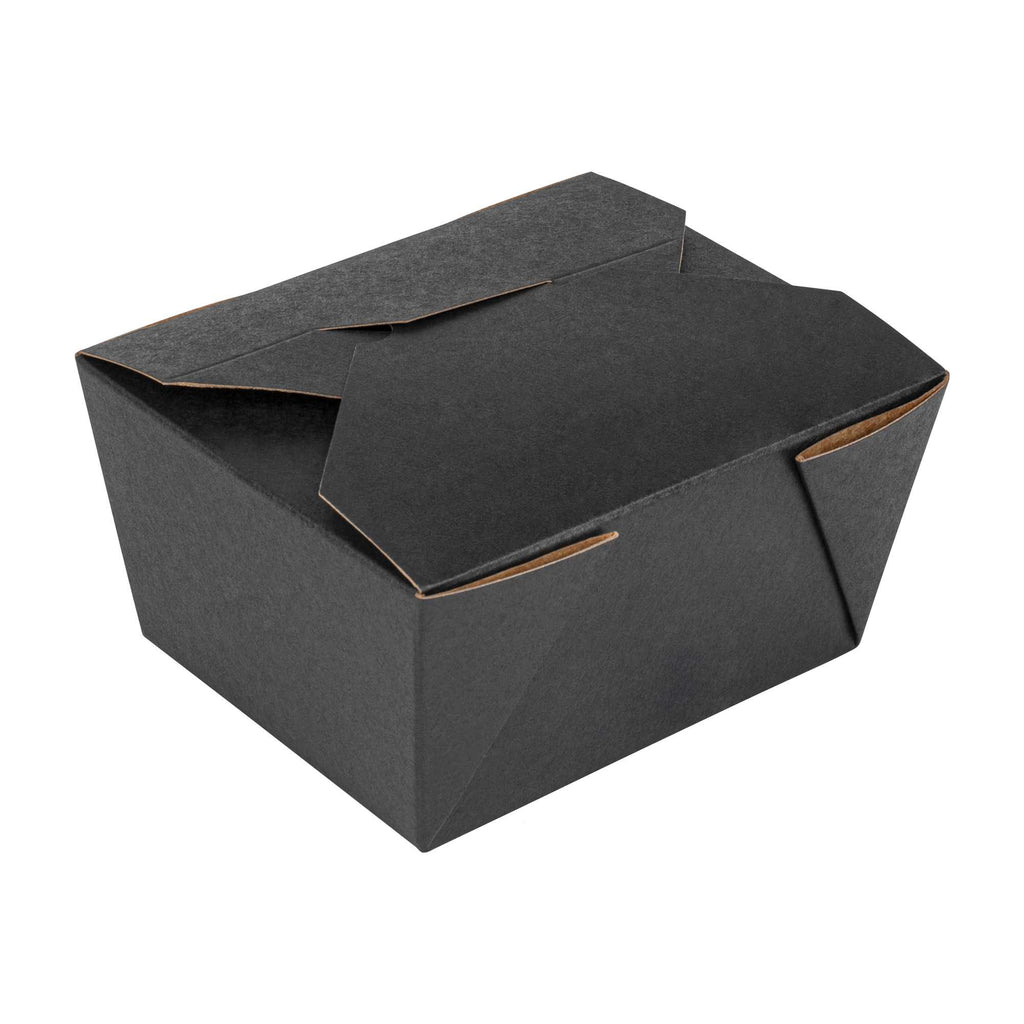 Bio Tek 30 oz Rectangle Black Paper #1 Bio Box Take Out Container - 5" x 4" x 2 1/2" - 200 count box