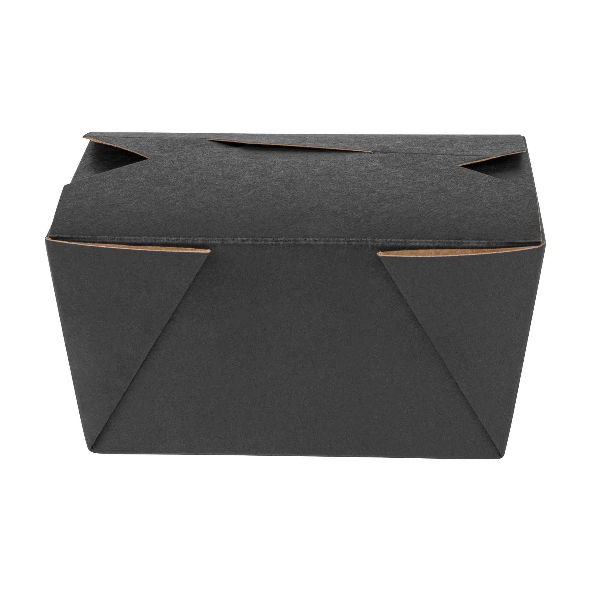 Bio Tek 30 oz Rectangle Black Paper #1 Bio Box Take Out Container - 5" x 4" x 2 1/2" - 200 count box