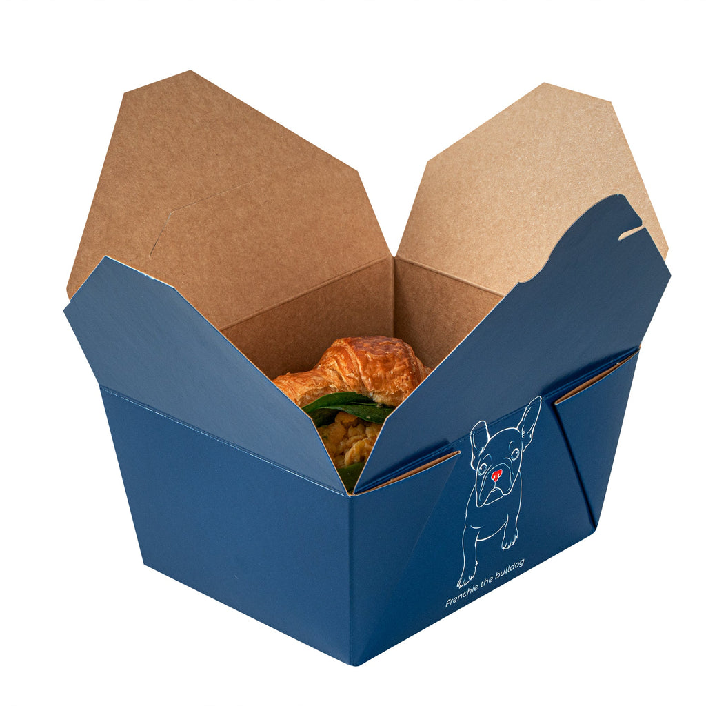 Bio Tek 30 oz Rectangle Frenchie Paper #1 Bio Box Take Out Container - 5" x 4" x 2 1/2" - 50 count box
