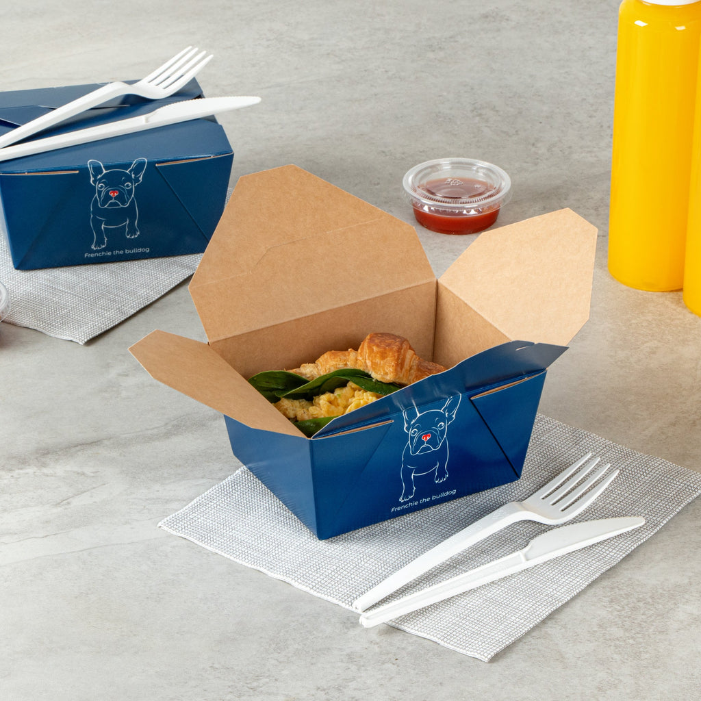 Bio Tek 30 oz Rectangle Frenchie Paper #1 Bio Box Take Out Container - 5" x 4" x 2 1/2" - 50 count box