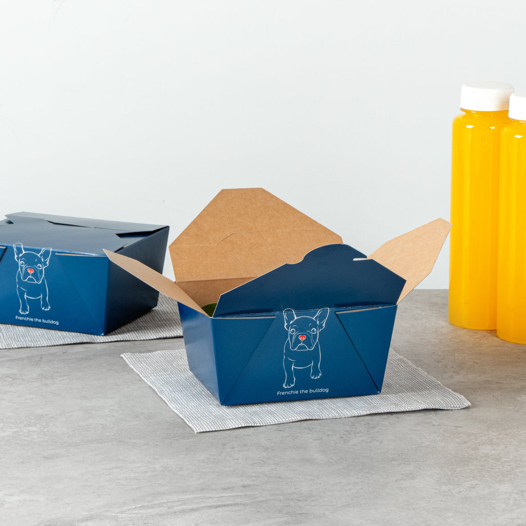 Bio Tek 30 oz Rectangle Frenchie Paper #1 Bio Box Take Out Container - 5" x 4" x 2 1/2" - 50 count box
