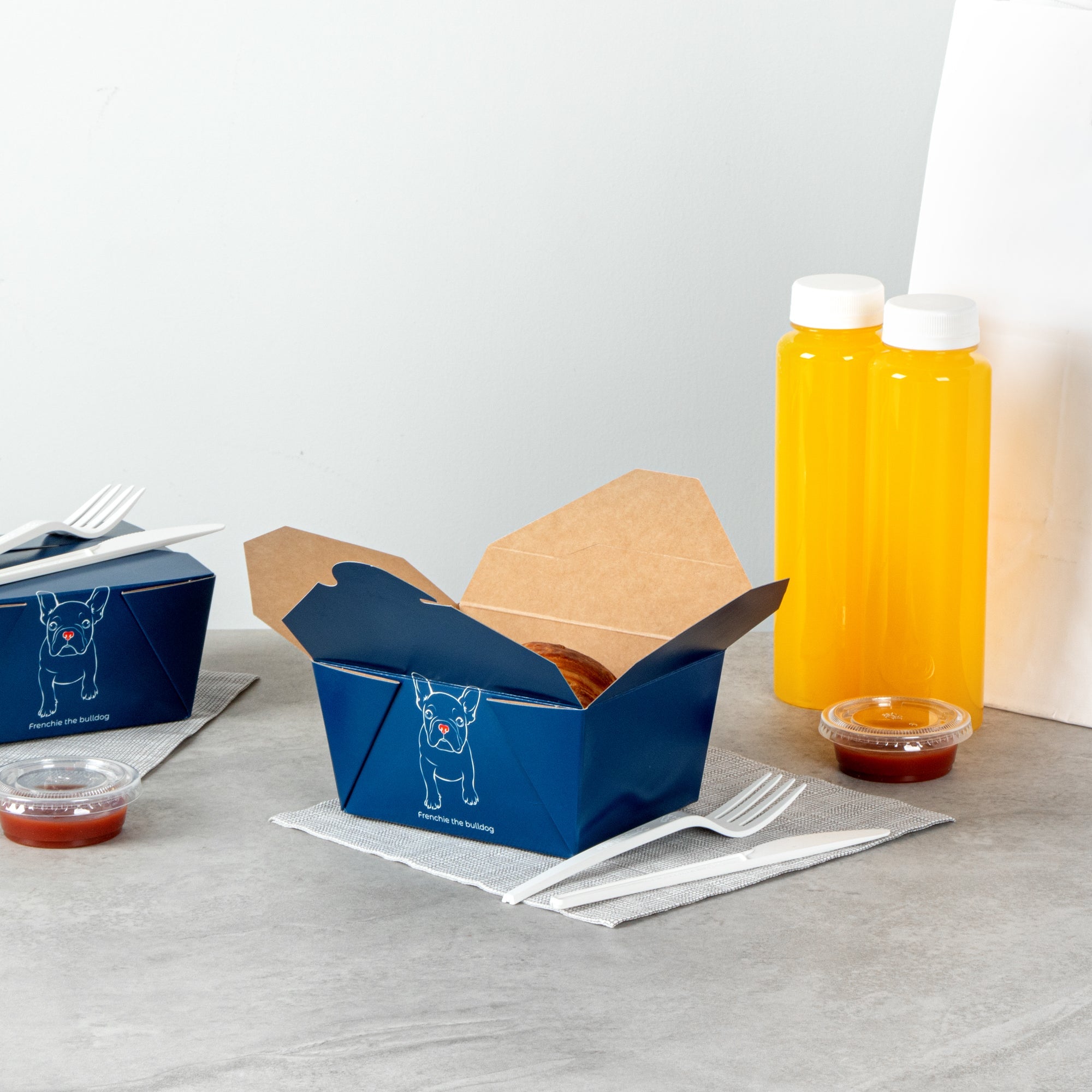 Bio Tek 30 oz Rectangle Frenchie Paper #1 Bio Box Take Out Container - 5" x 4" x 2 1/2" - 50 count box