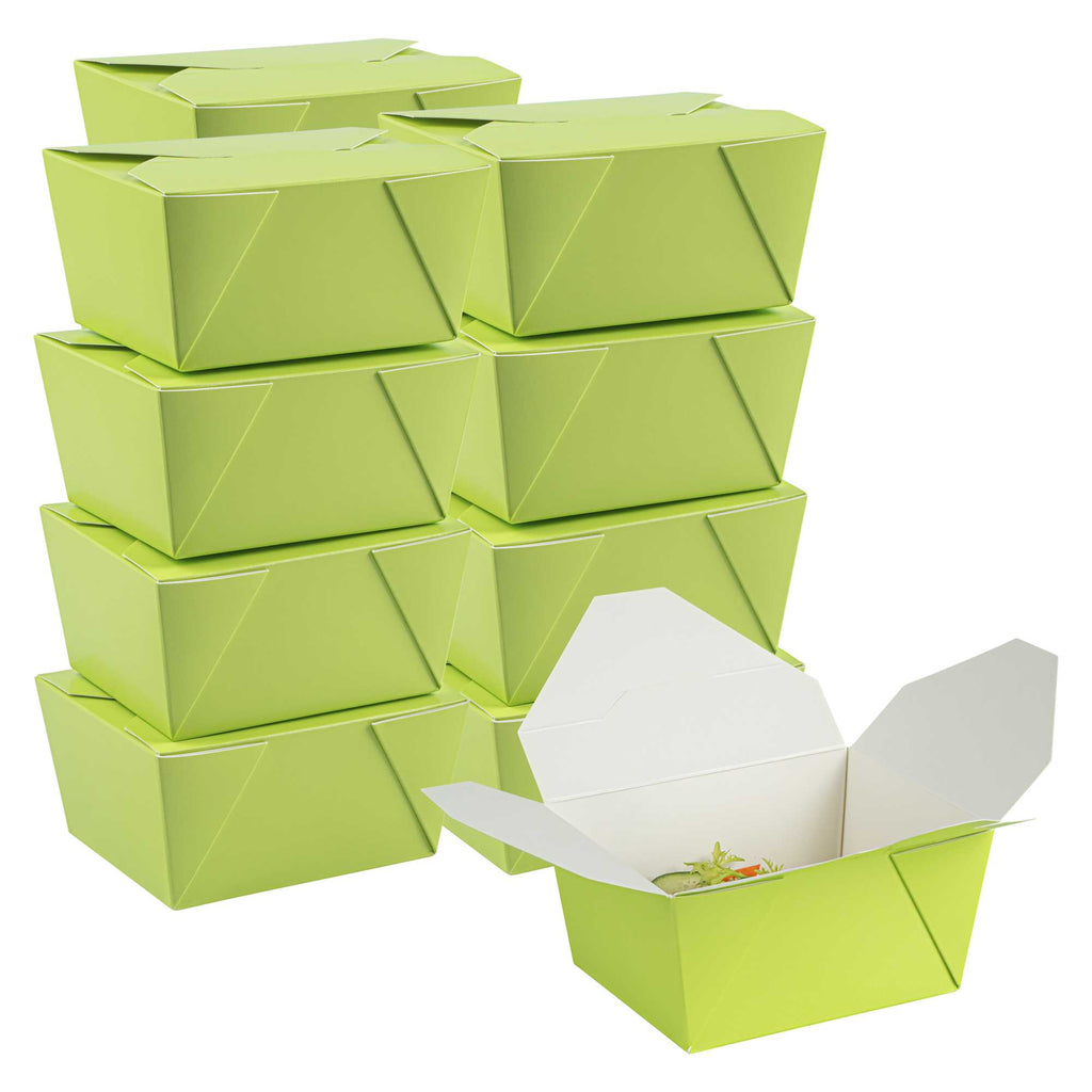 Bio Tek 30 oz Rectangle Eco Green Paper #1 Bio Box Take Out Container - 5" x 4" x 2 1/2" - 200 count box