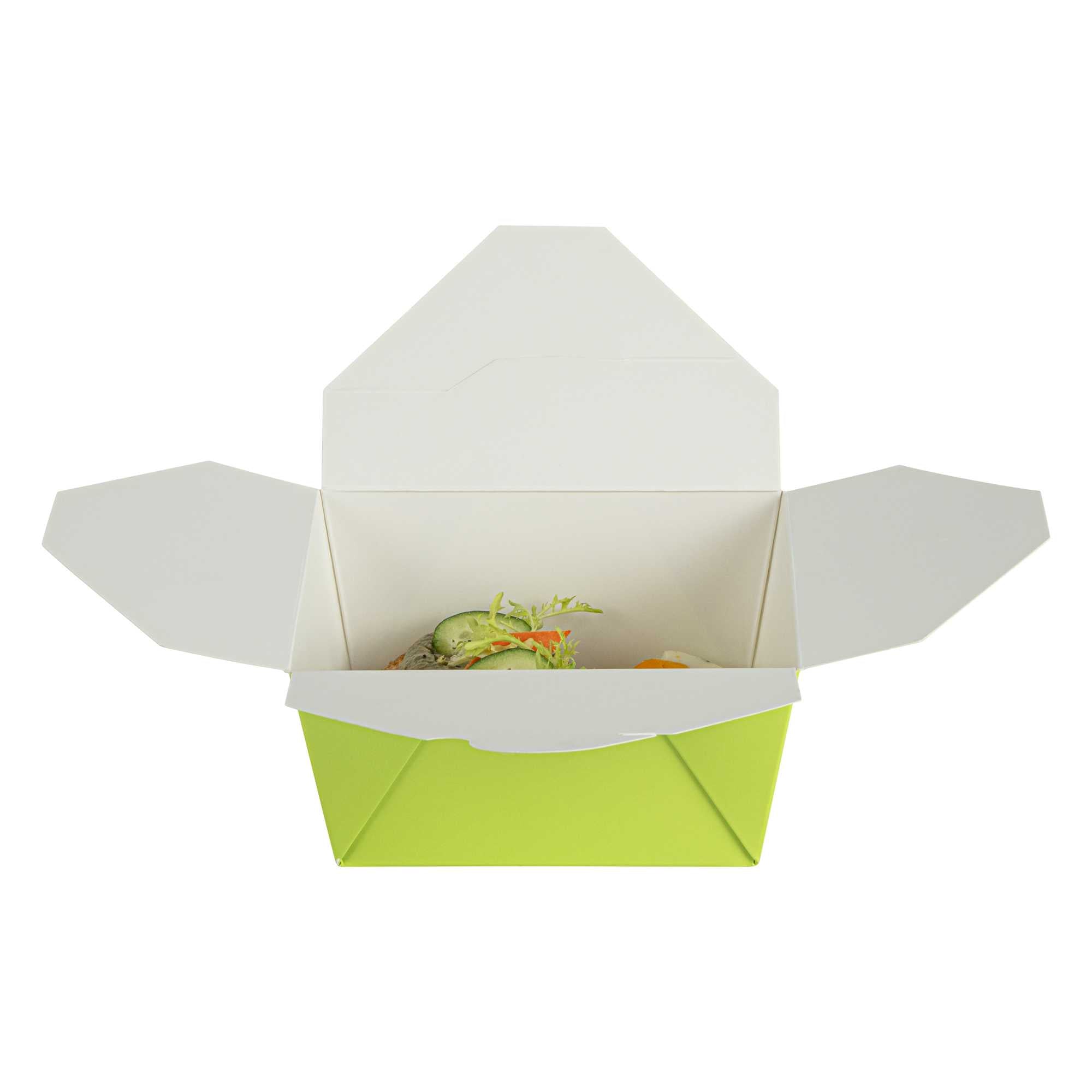Bio Tek 30 oz Rectangle Eco Green Paper #1 Bio Box Take Out Container - 5" x 4" x 2 1/2" - 50 count box