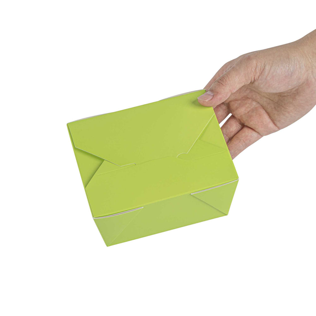 Bio Tek 30 oz Rectangle Eco Green Paper #1 Bio Box Take Out Container - 5" x 4" x 2 1/2" - 200 count box
