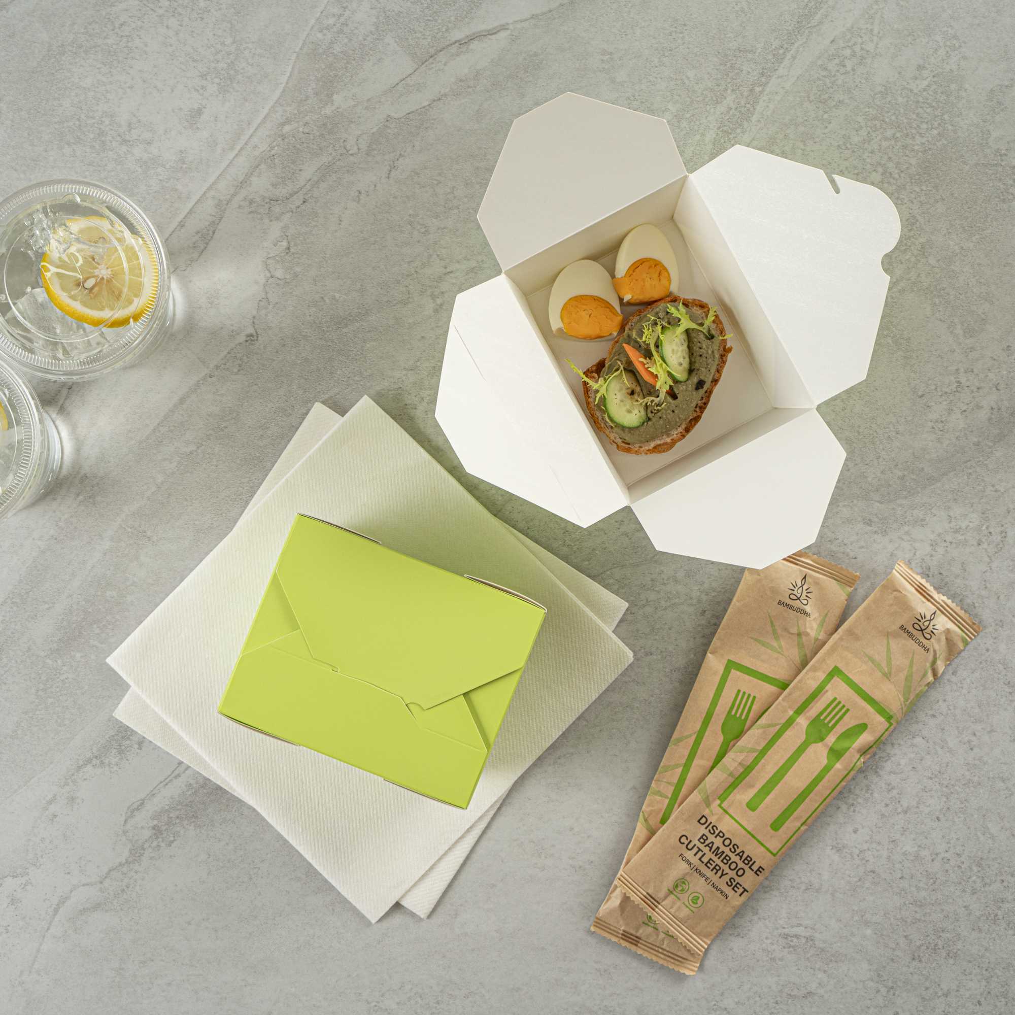 Bio Tek 30 oz Rectangle Eco Green Paper #1 Bio Box Take Out Container - 5" x 4" x 2 1/2" - 200 count box
