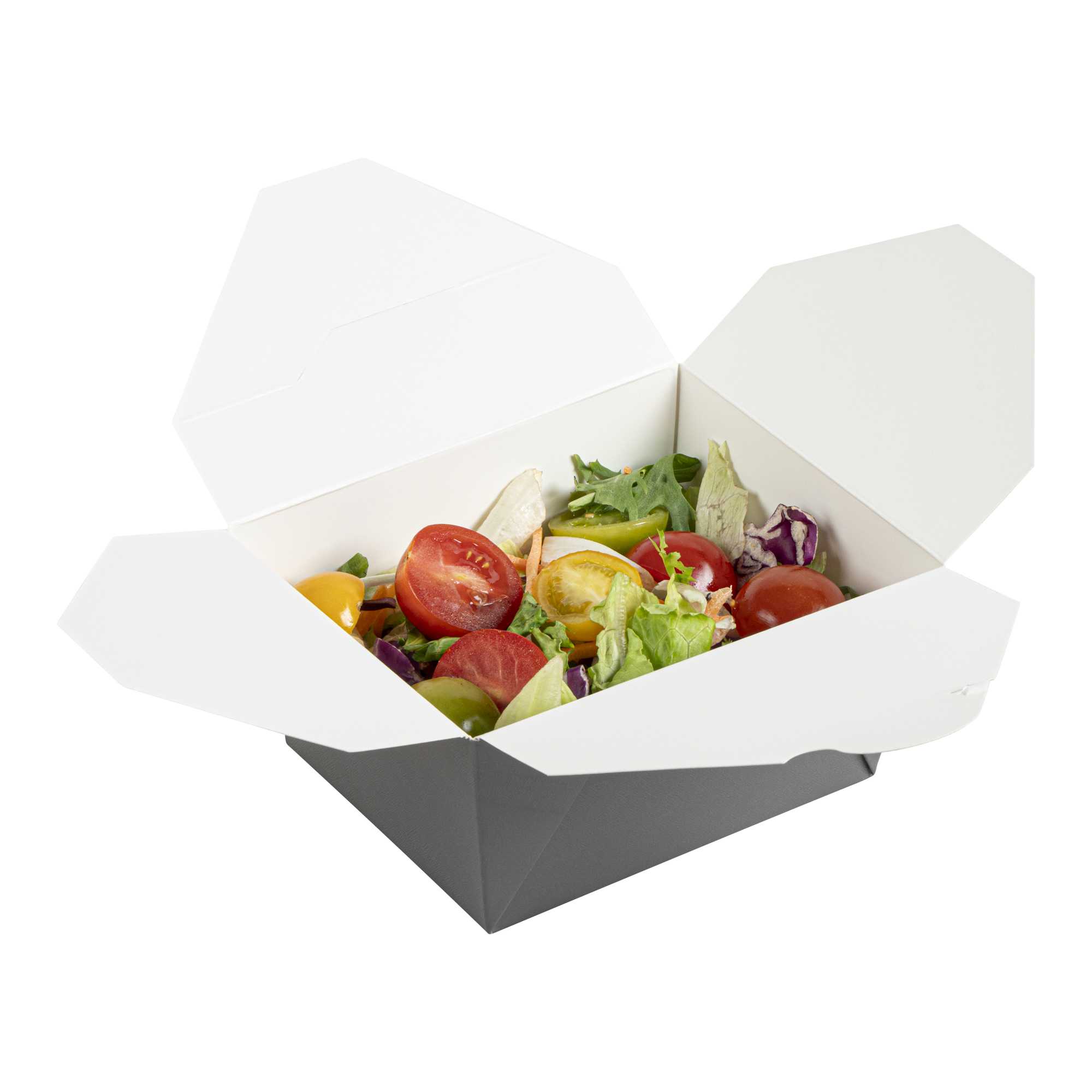 Bio Tek 30 oz Rectangle Gray Paper #1 Bio Box Take Out Container - 5" x 4" x 2 1/2" - 200 count box