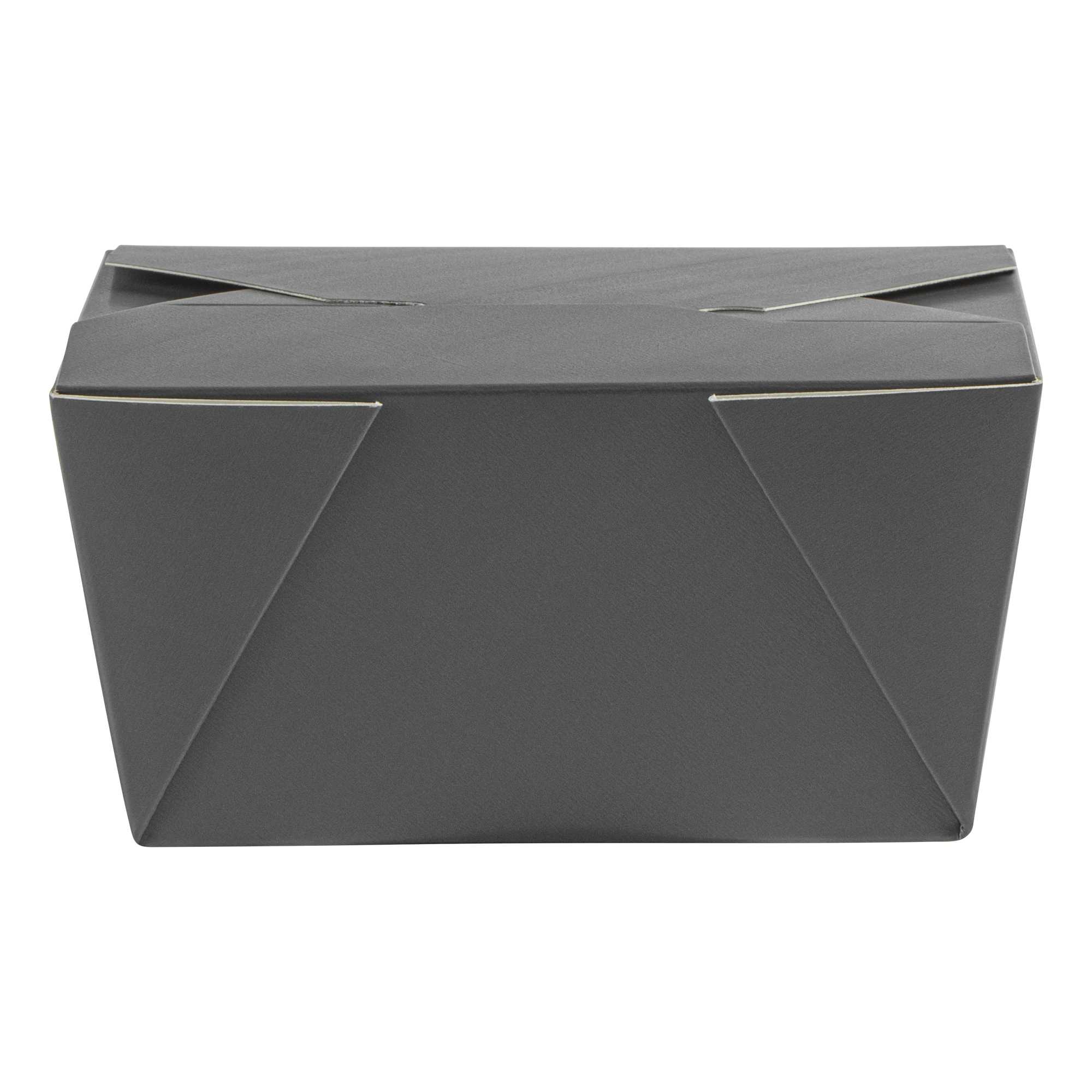 Bio Tek 30 oz Rectangle Gray Paper #1 Bio Box Take Out Container - 5" x 4" x 2 1/2" - 50 count box