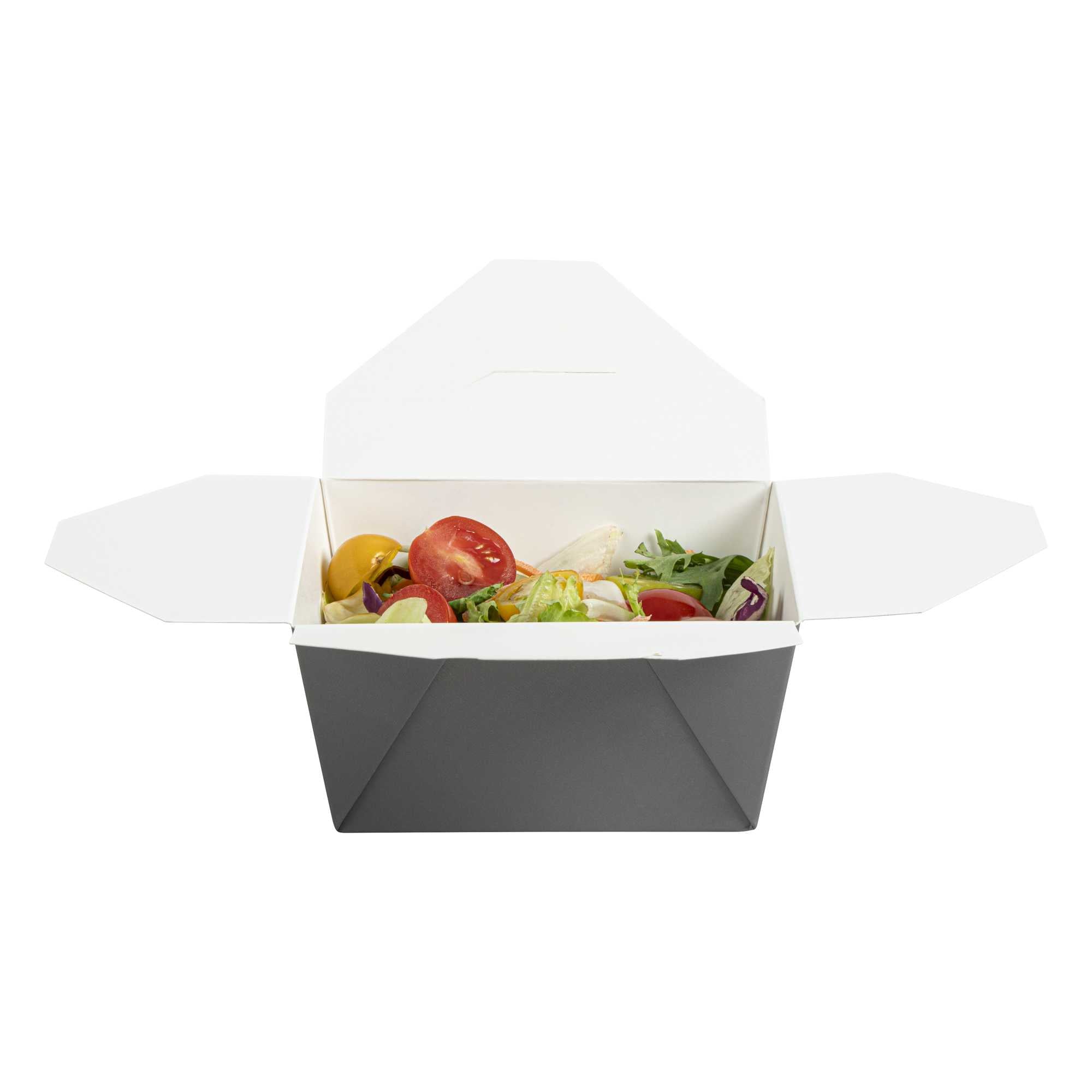Bio Tek 30 oz Rectangle Gray Paper #1 Bio Box Take Out Container - 5" x 4" x 2 1/2" - 200 count box