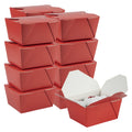Bio Tek 30 oz Rectangle Red Paper #1 Bio Box Take Out Container - 5" x 4" x 2 1/2" - 50 count box