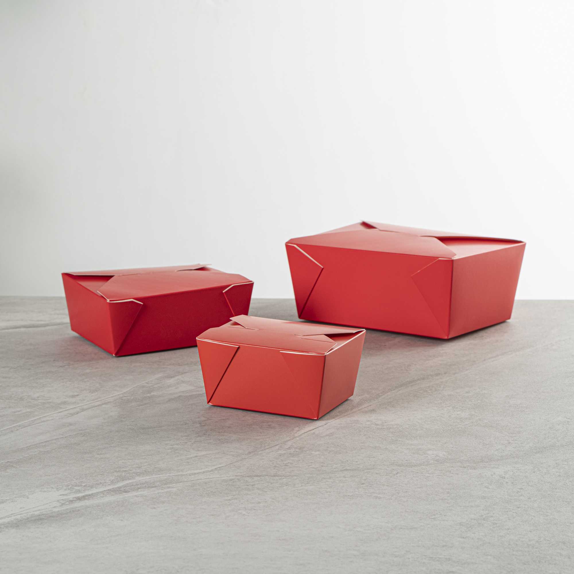 Bio Tek 30 oz Rectangle Red Paper #1 Bio Box Take Out Container - 5" x 4" x 2 1/2" - 50 count box