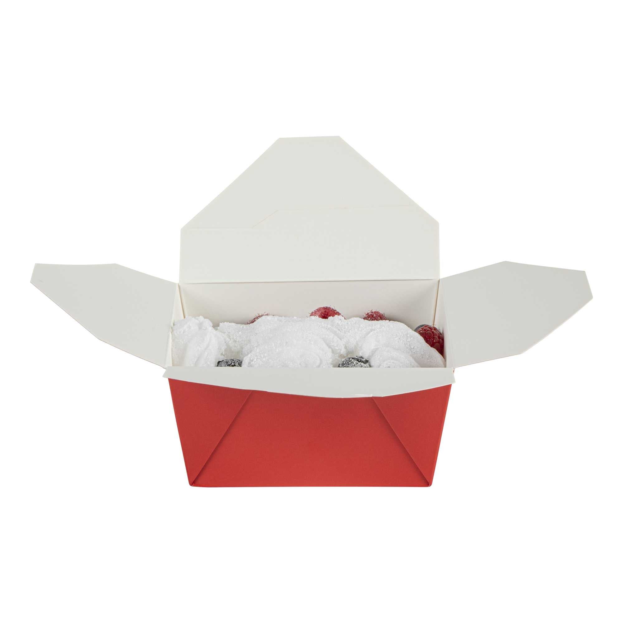 Bio Tek 30 oz Rectangle Red Paper #1 Bio Box Take Out Container - 5" x 4" x 2 1/2" - 200 count box