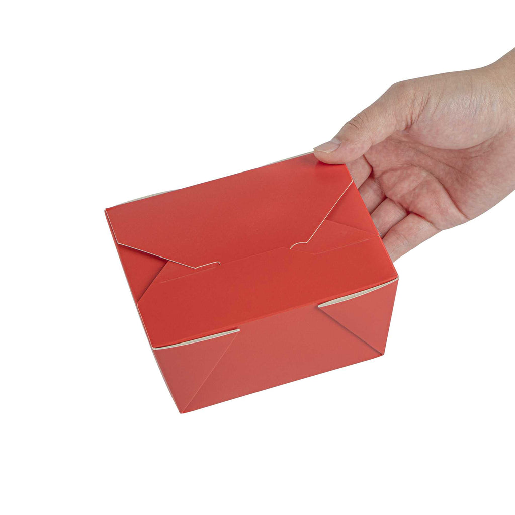 Bio Tek 30 oz Rectangle Red Paper #1 Bio Box Take Out Container - 5" x 4" x 2 1/2" - 200 count box