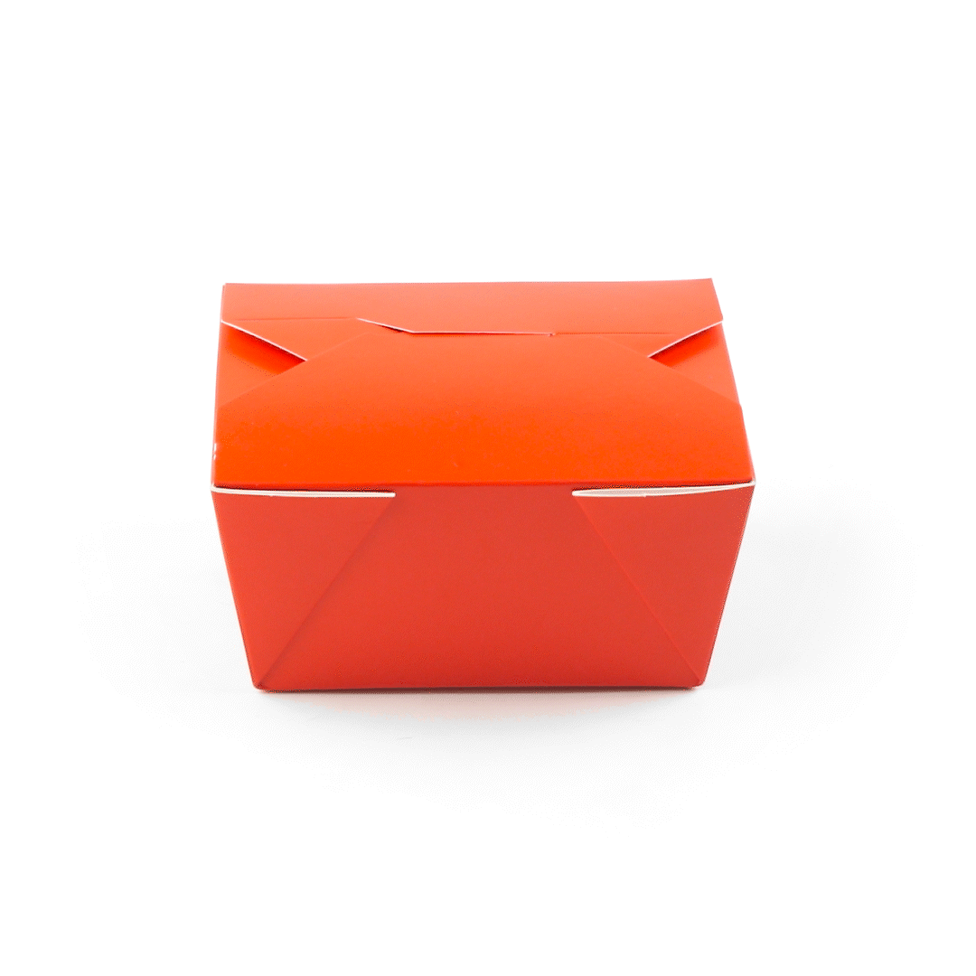 Bio Tek 30 oz Rectangle Red Paper #1 Bio Box Take Out Container - 5" x 4" x 2 1/2" - 200 count box