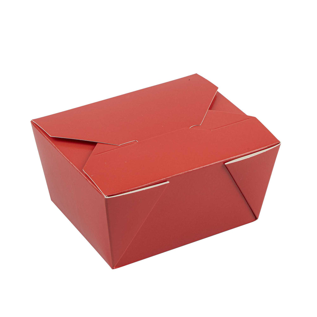 Bio Tek 30 oz Rectangle Red Paper #1 Bio Box Take Out Container - 5" x 4" x 2 1/2" - 200 count box