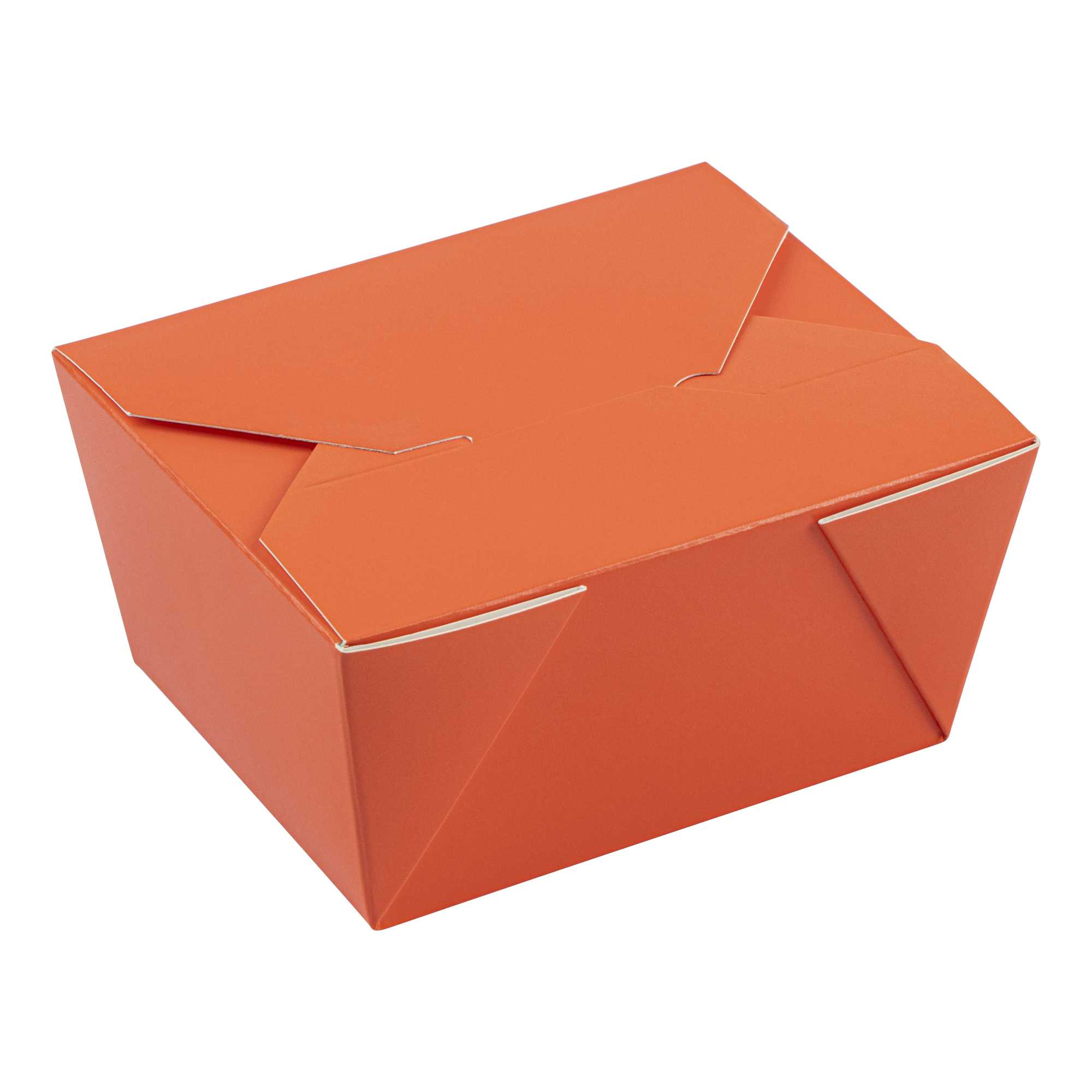 Bio Tek 30 oz Rectangle Tangerine Orange Paper #1 Bio Box Take Out Container - 5" x 4" x 2 1/2" - 50 count box