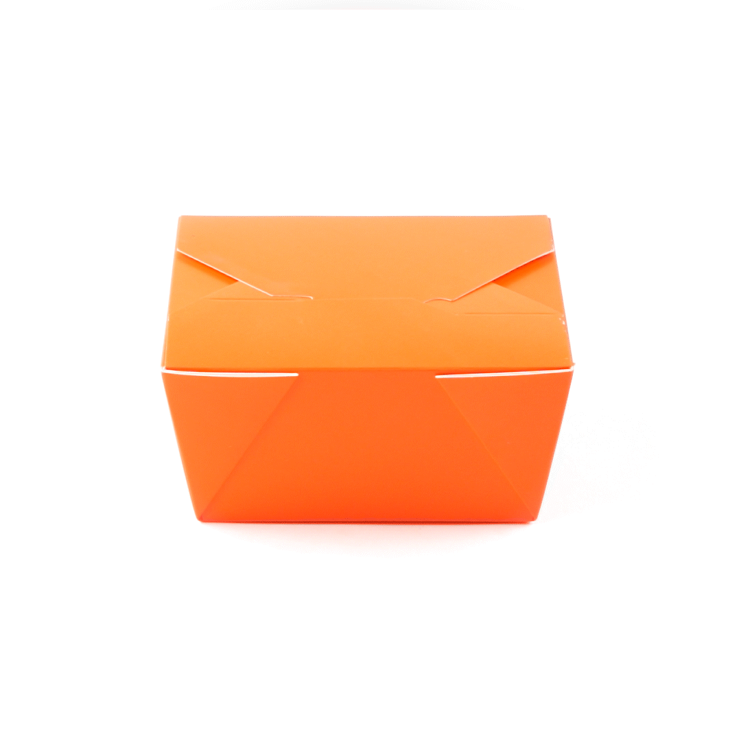 Bio Tek 30 oz Rectangle Tangerine Orange Paper #1 Bio Box Take Out Container - 5" x 4" x 2 1/2" - 200 count box