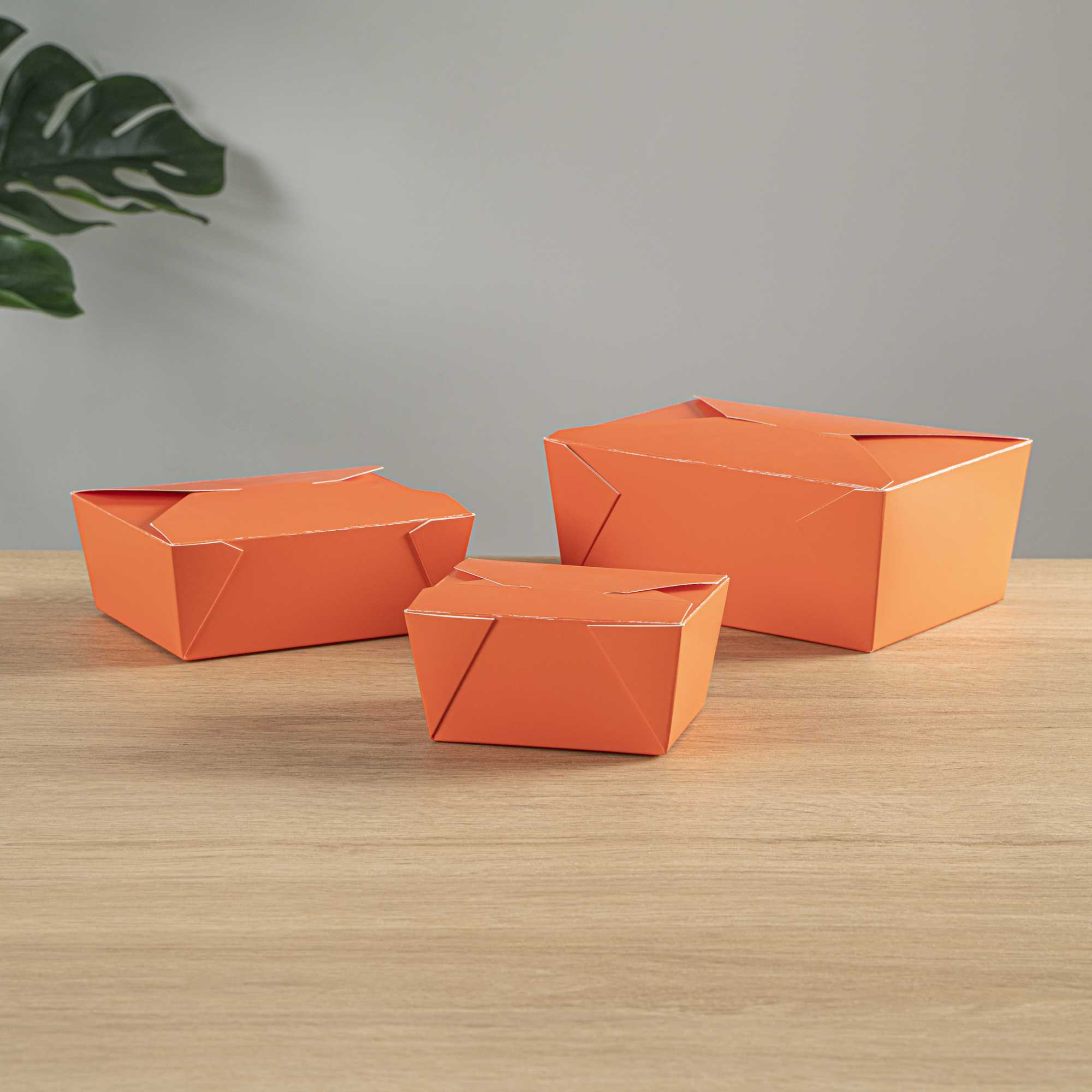 Bio Tek 30 oz Rectangle Tangerine Orange Paper #1 Bio Box Take Out Container - 5" x 4" x 2 1/2" - 200 count box